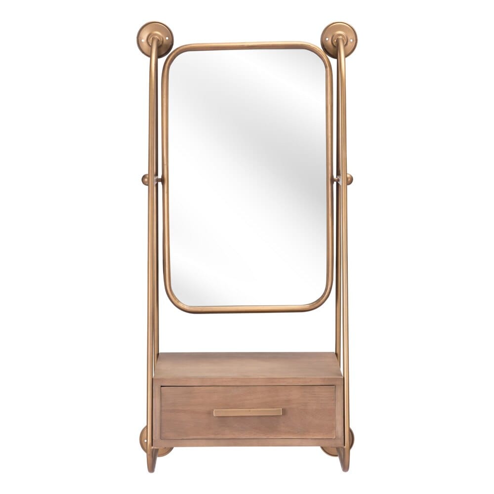 Zuo Modern - Peralta Mirror Shelf Brass & Brown - A12232 veiw 2