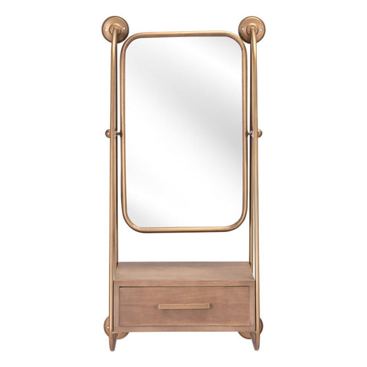 Zuo Modern - Peralta Mirror Shelf Brass & Brown - A12232 veiw 2