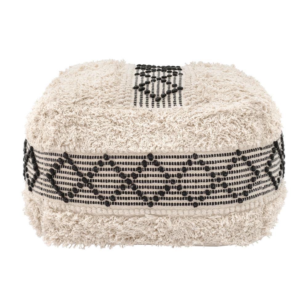Zuo Modern - Pisco Ottoman Beige & Black - 109823 veiw 2