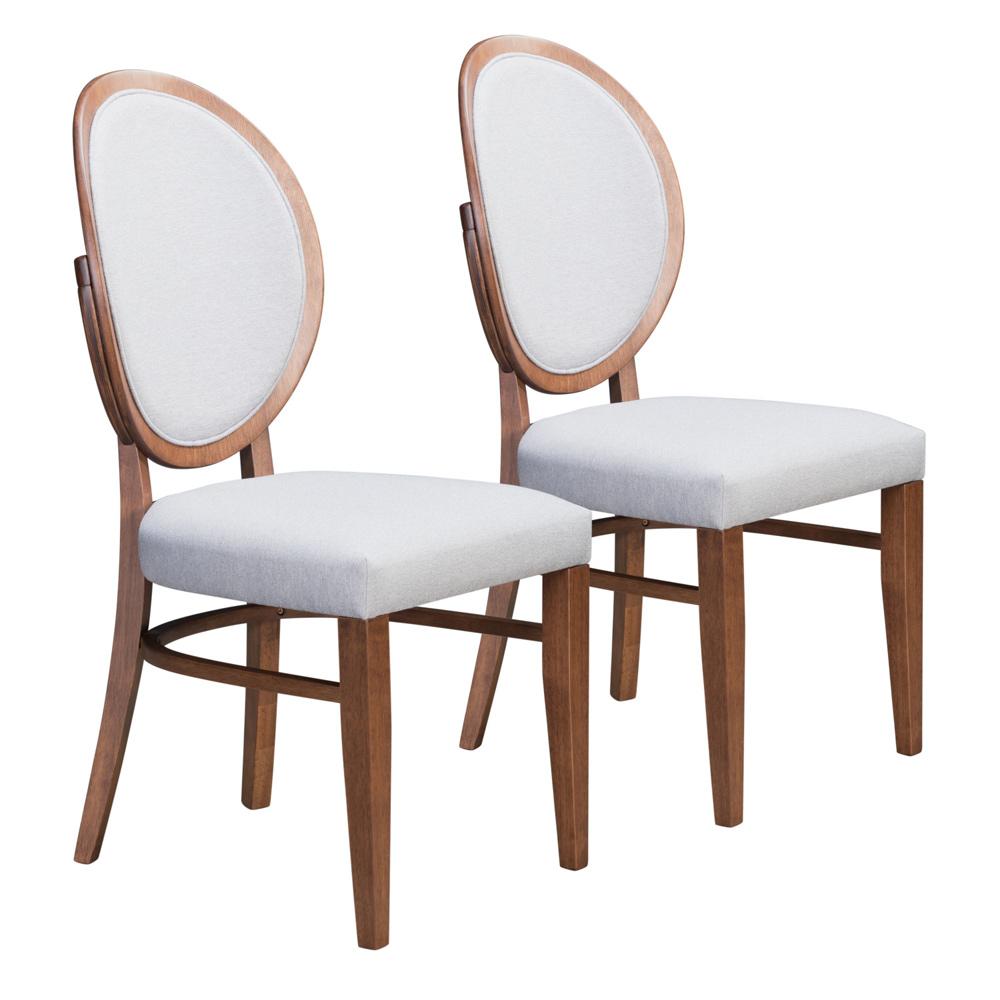 Zuo Modern - Regents Dining Chair (Set of 2) Walnut & Light Gray - 100982 veiw 1