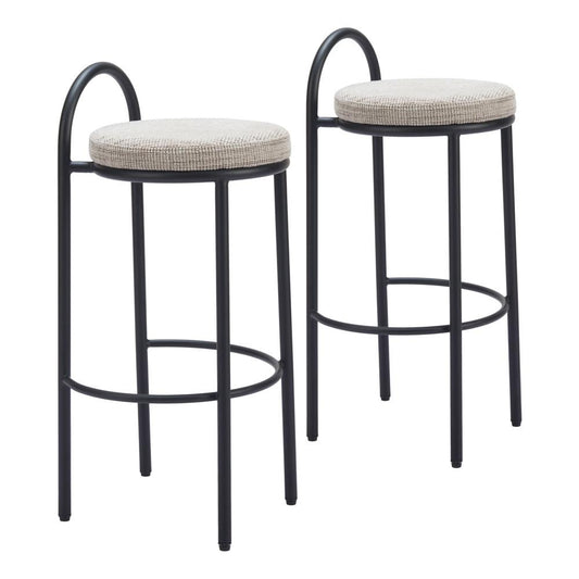 Zuo Modern - Sisal Barstool (Set of 2) Beige Tweed - 110097 veiw 1