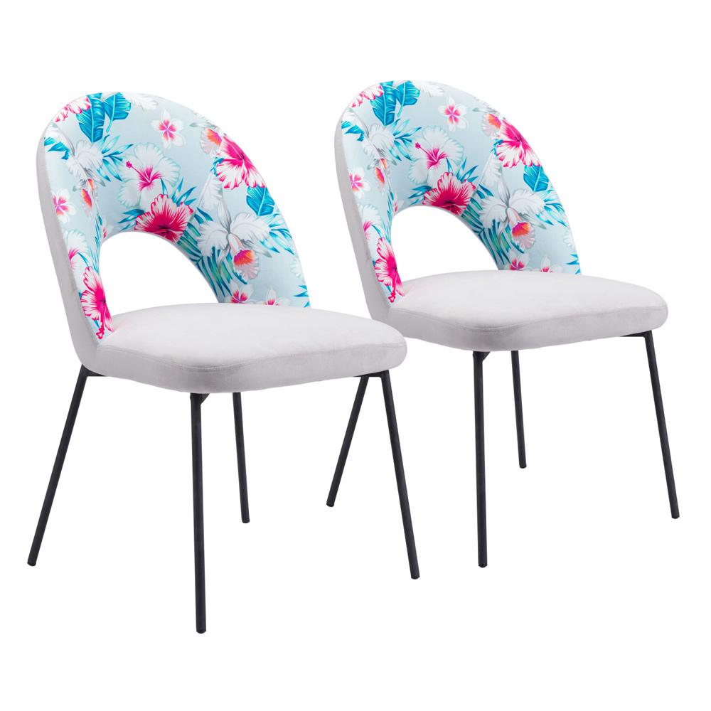 Zuo Modern - Torrey Dining Chair (Set of 2) Multicolor Print & Gray - 109365 veiw 1